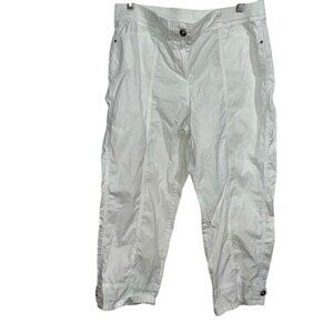 Chicos Womens White Capri Pants Size 2 Medium Cotton/Spandex Blend